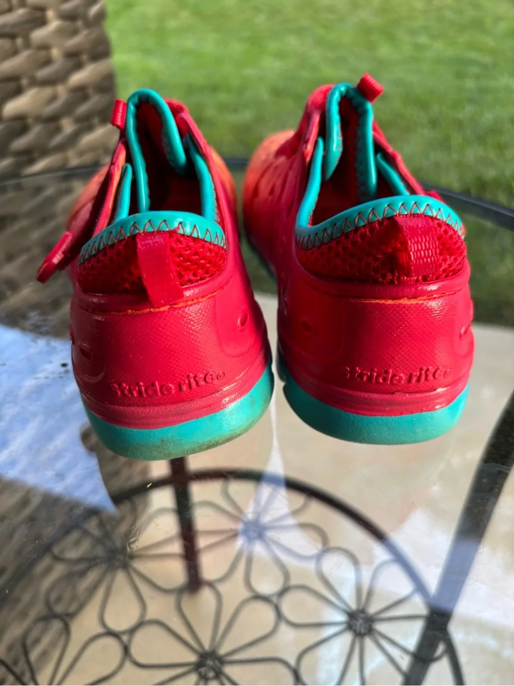 Stride Rite Phibian Water Shoes Kids Size 1 Coral Pink Turquoise Closed Toe